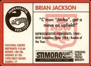 1991 Stimorol NRL #74 Brian Jackson Back